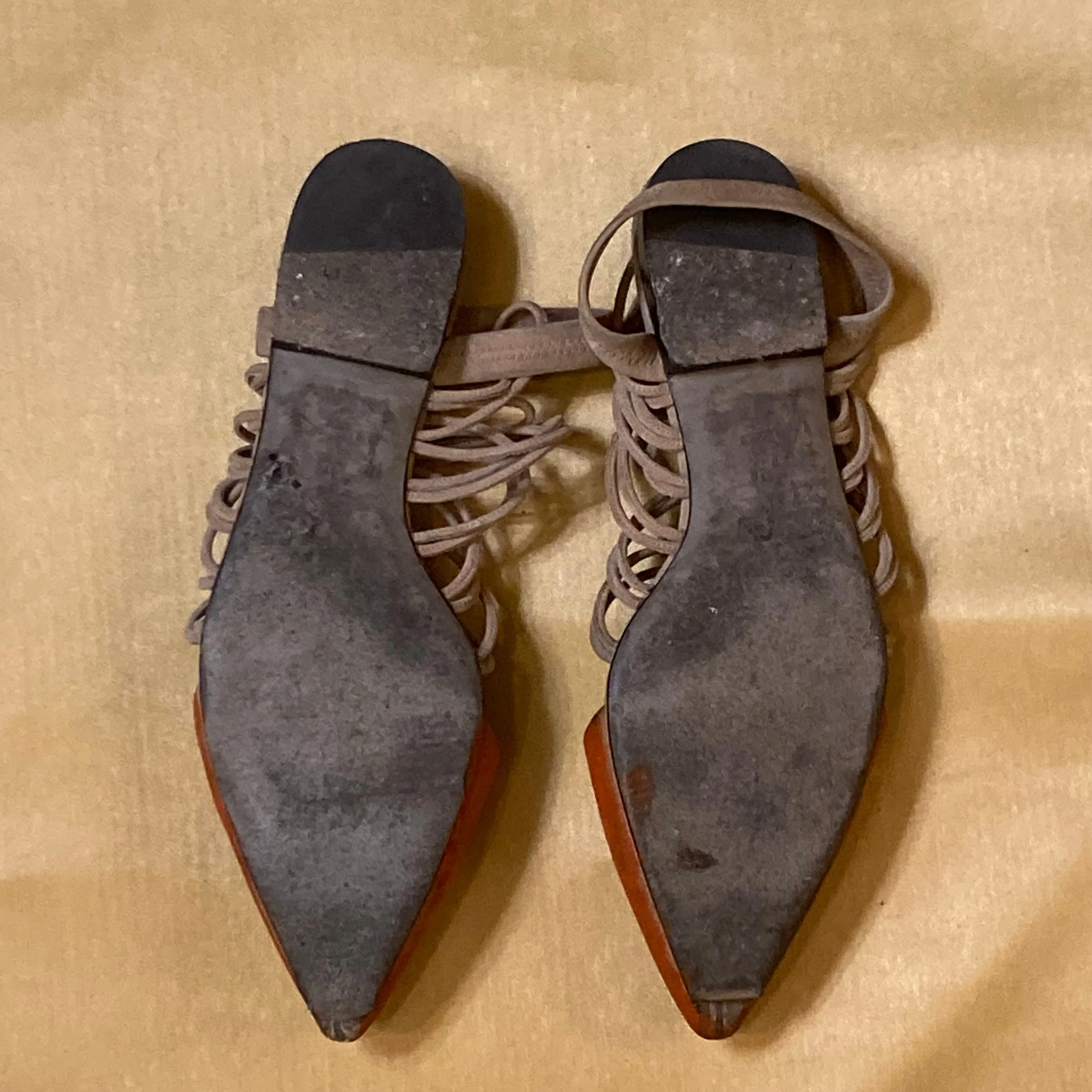 Custom Painted Alexander Wang Suede Pointy Toe Flats size 40