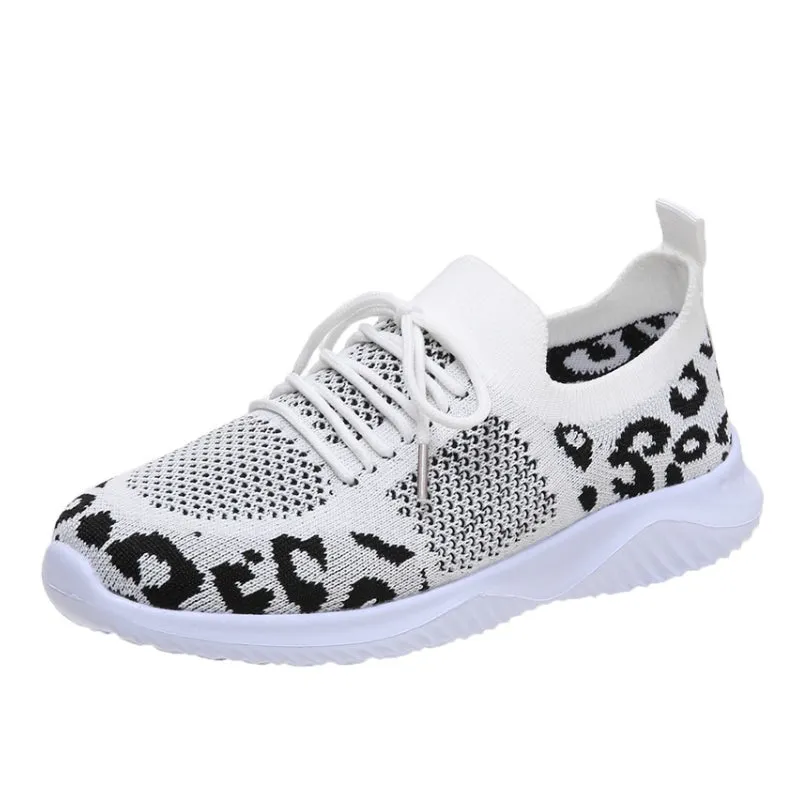 Cuzcare Orthopedic Shoes For Women Leopard Mesh Trendy Summer Sneakers