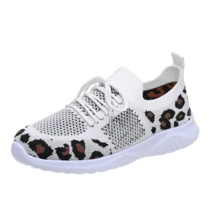 Cuzcare Orthopedic Shoes For Women Leopard Mesh Trendy Summer Sneakers