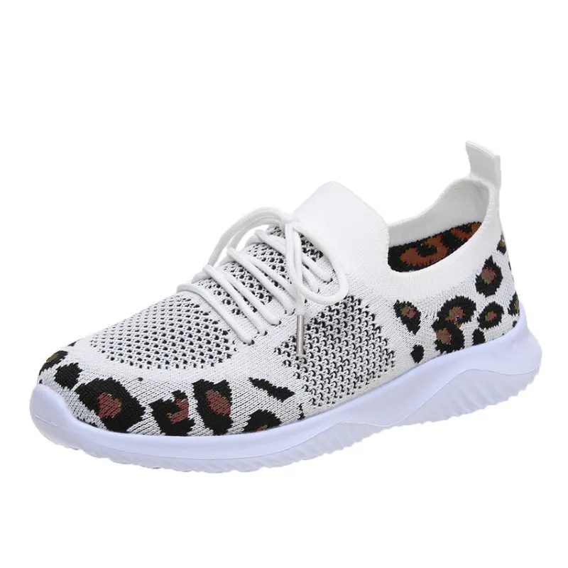 Cuzcare Orthopedic Shoes For Women Leopard Mesh Trendy Summer Sneakers