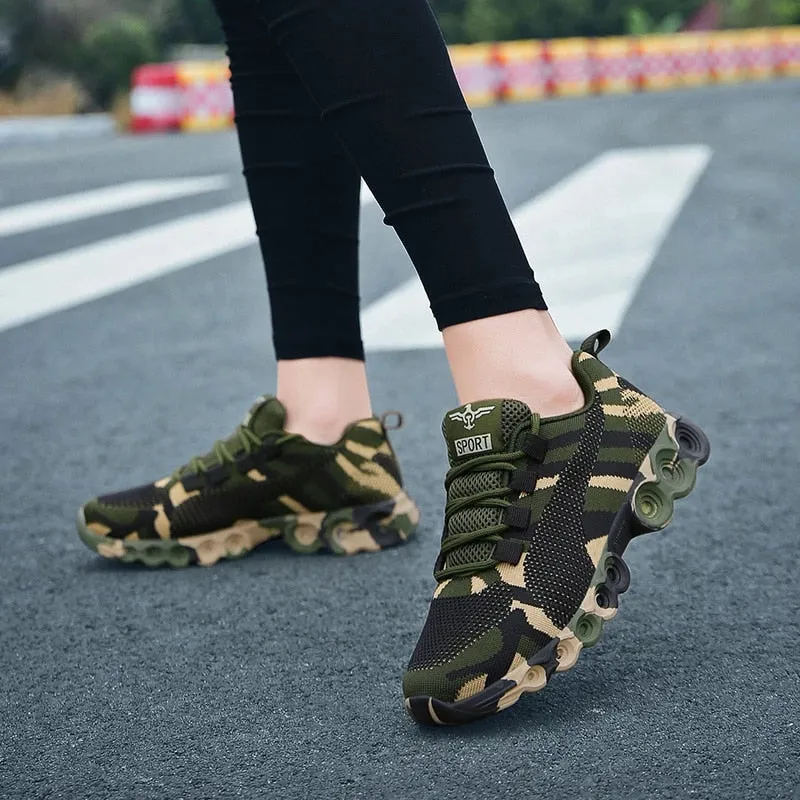 Cuzcare Women Orthopedic Shoes Mesh Camouflage Outdoor Sneakers