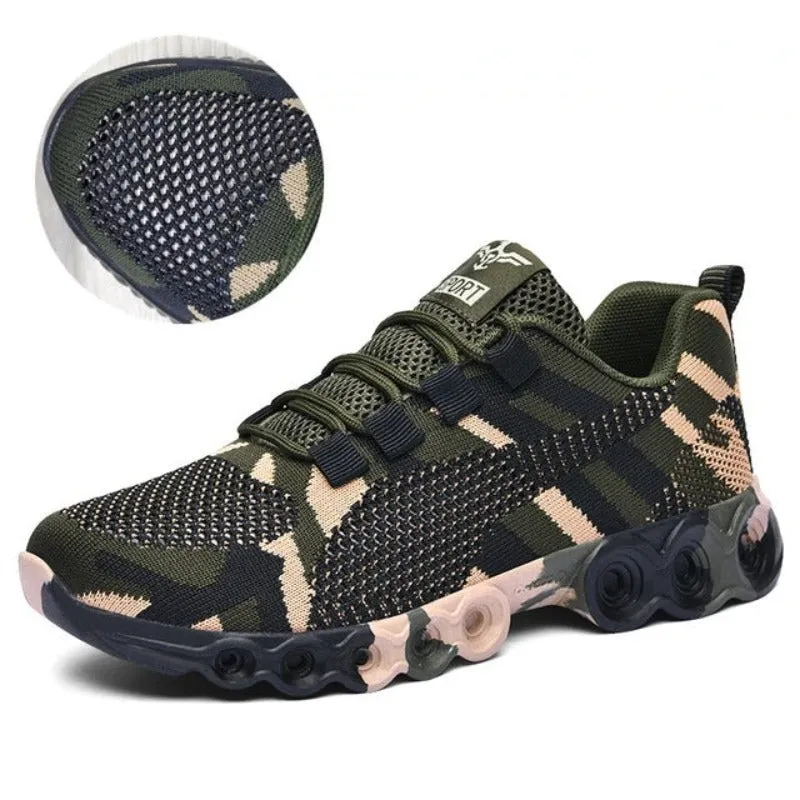 Cuzcare Women Orthopedic Shoes Mesh Camouflage Outdoor Sneakers
