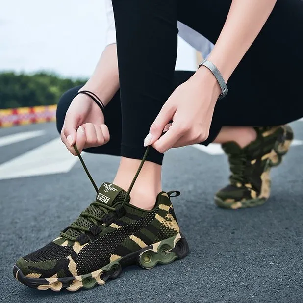 Cuzcare Women Orthopedic Shoes Mesh Camouflage Outdoor Sneakers