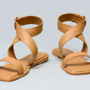 Daffodil cross strap sandals