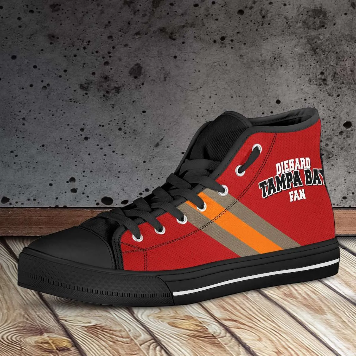 Diehard Tampa Bay Fan Canvas High Top Shoes