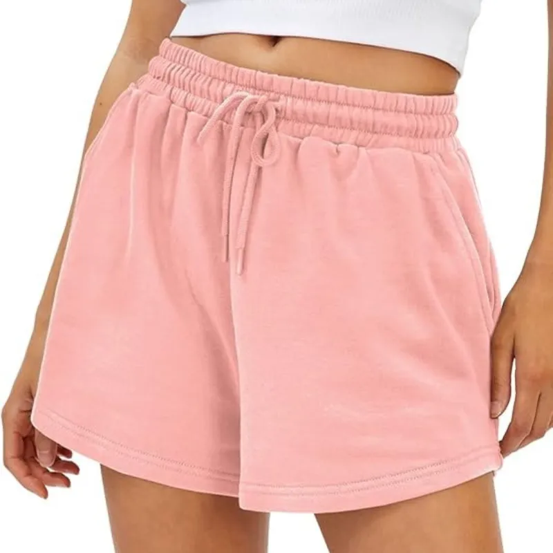 Drawstring Sweat Shorts With Side Pockets