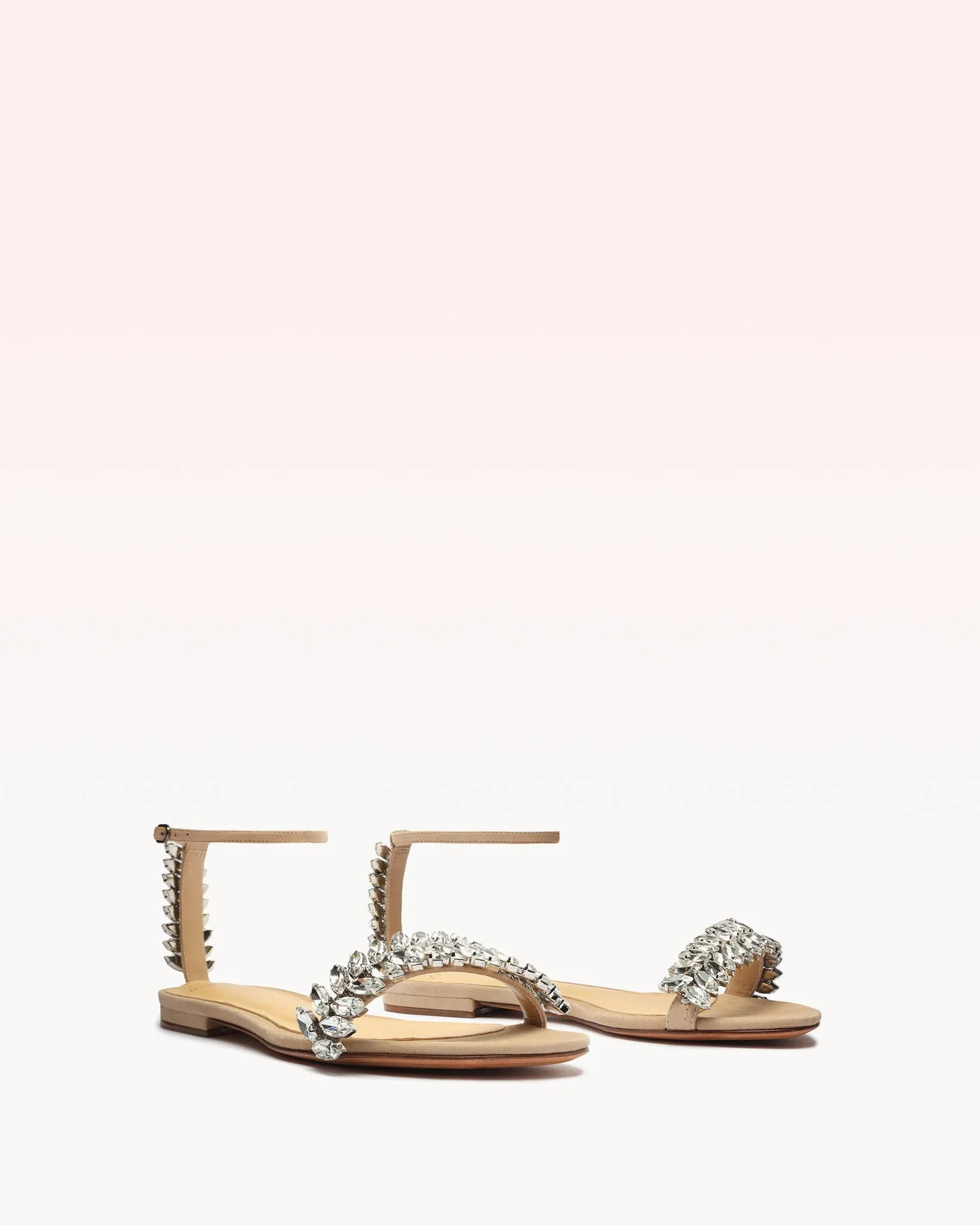 Elina Beige & Rhinestones Flat