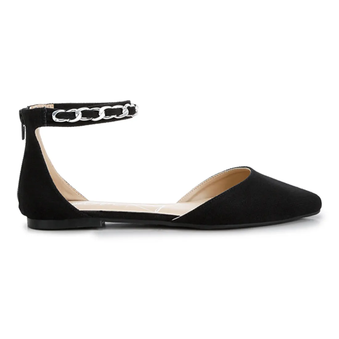 Embellished Chain Flat Sandals