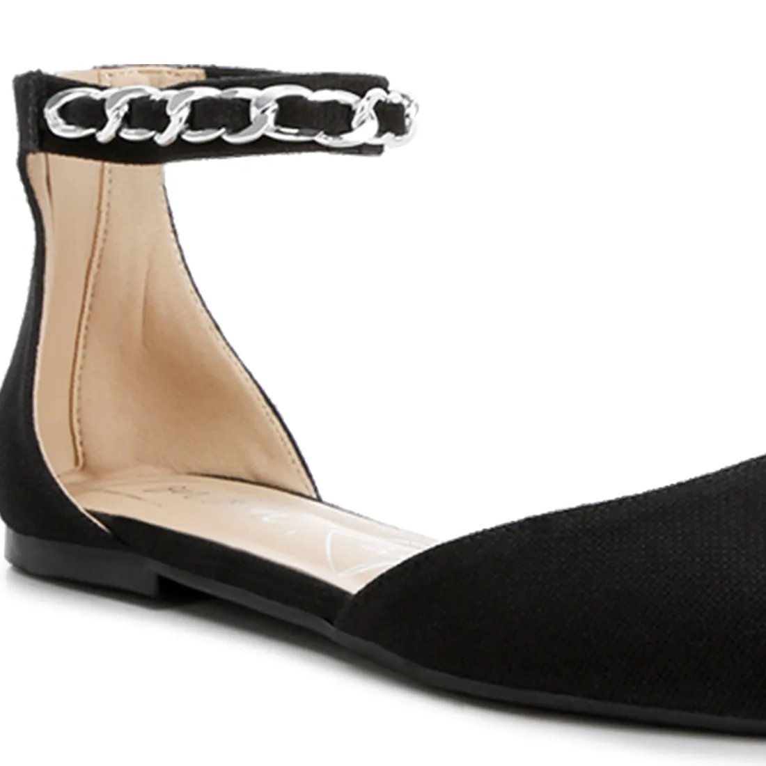 Embellished Chain Flat Sandals