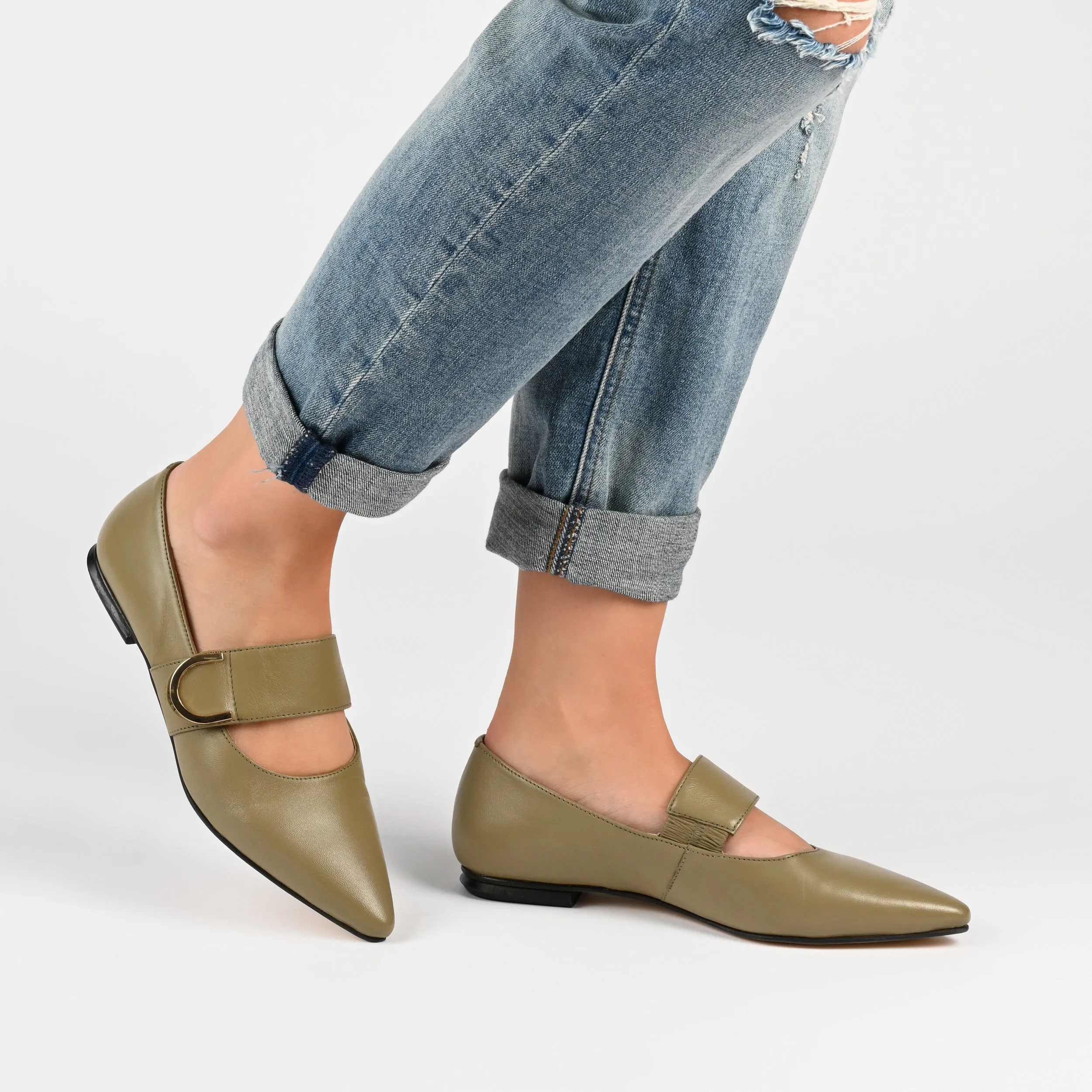 EMERENCE MARY JANE FLAT IN LEATHER