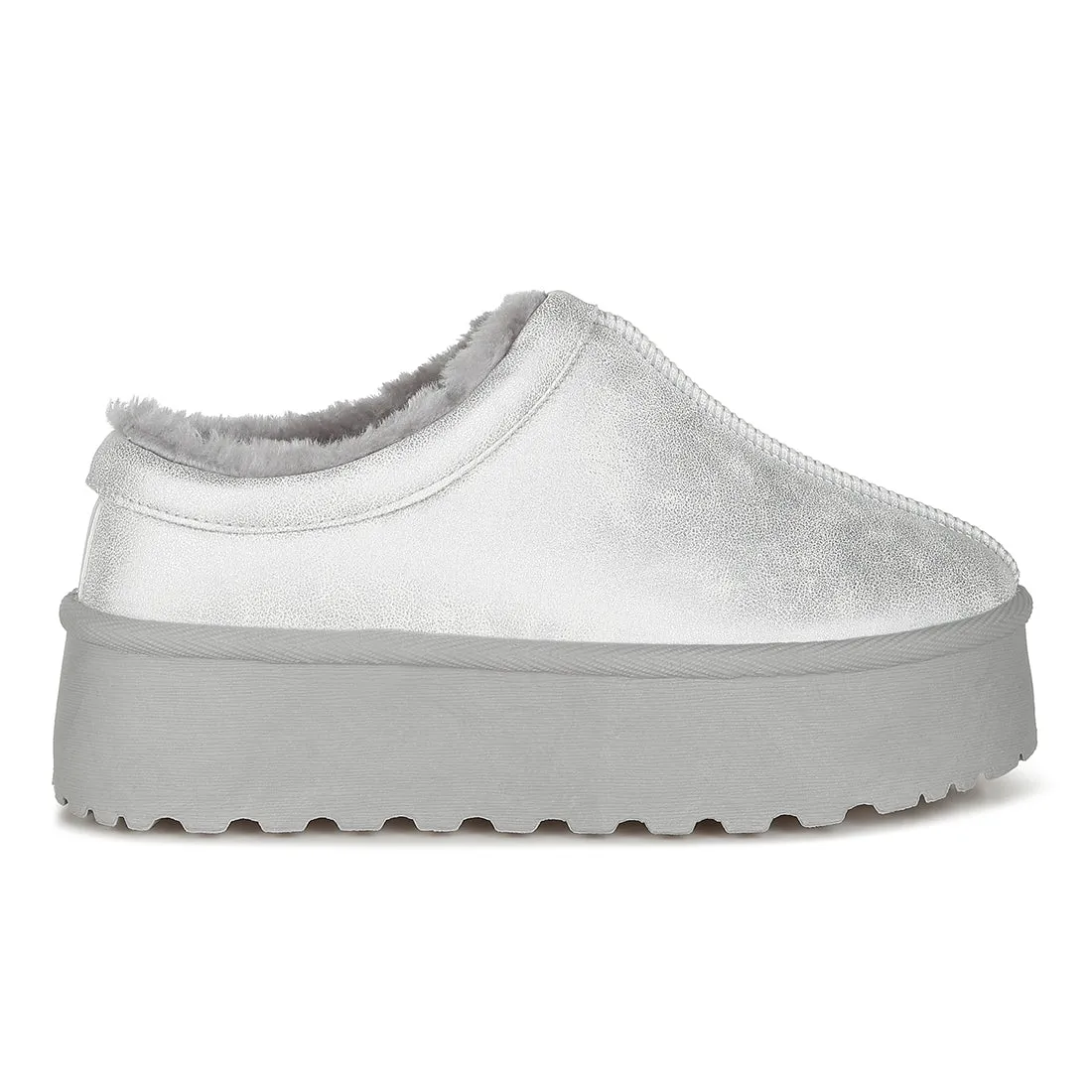 Faux Leather Platform Classic Slip-On