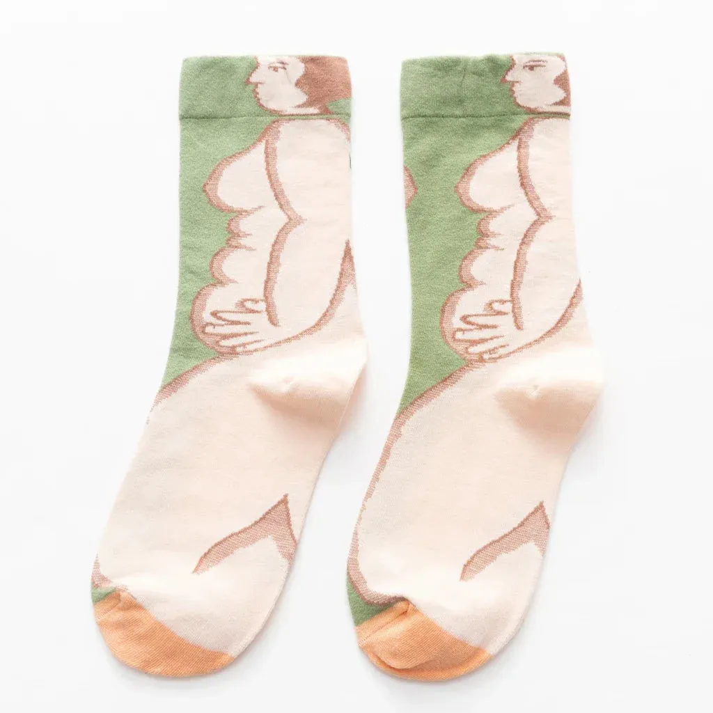 Flame Pattern Crew Socks for Men & Women - Cotton Blend Breathable Casual Socks, Anti-Friction, Sweat-Absorbing, Winter Warm Comfort