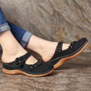 Flat round toe casual sandals for ladies