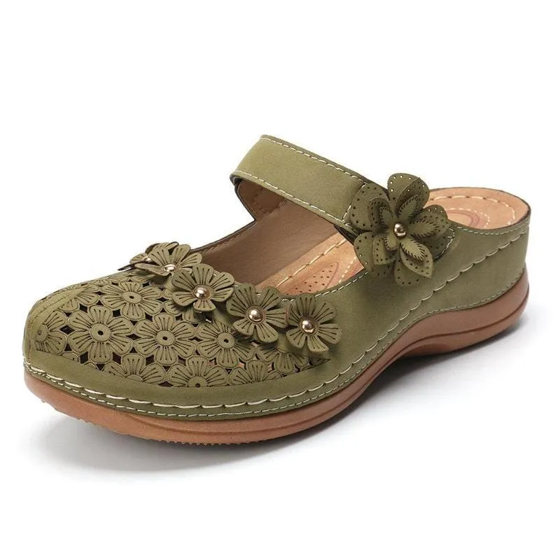 Flat round toe casual sandals for ladies