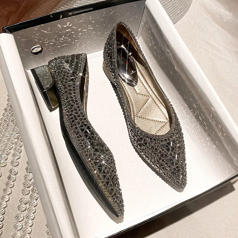 flat wedding shoes Rhinestone Flat Bling diamonds bridal shoes silver Beach Bohemian shoes
