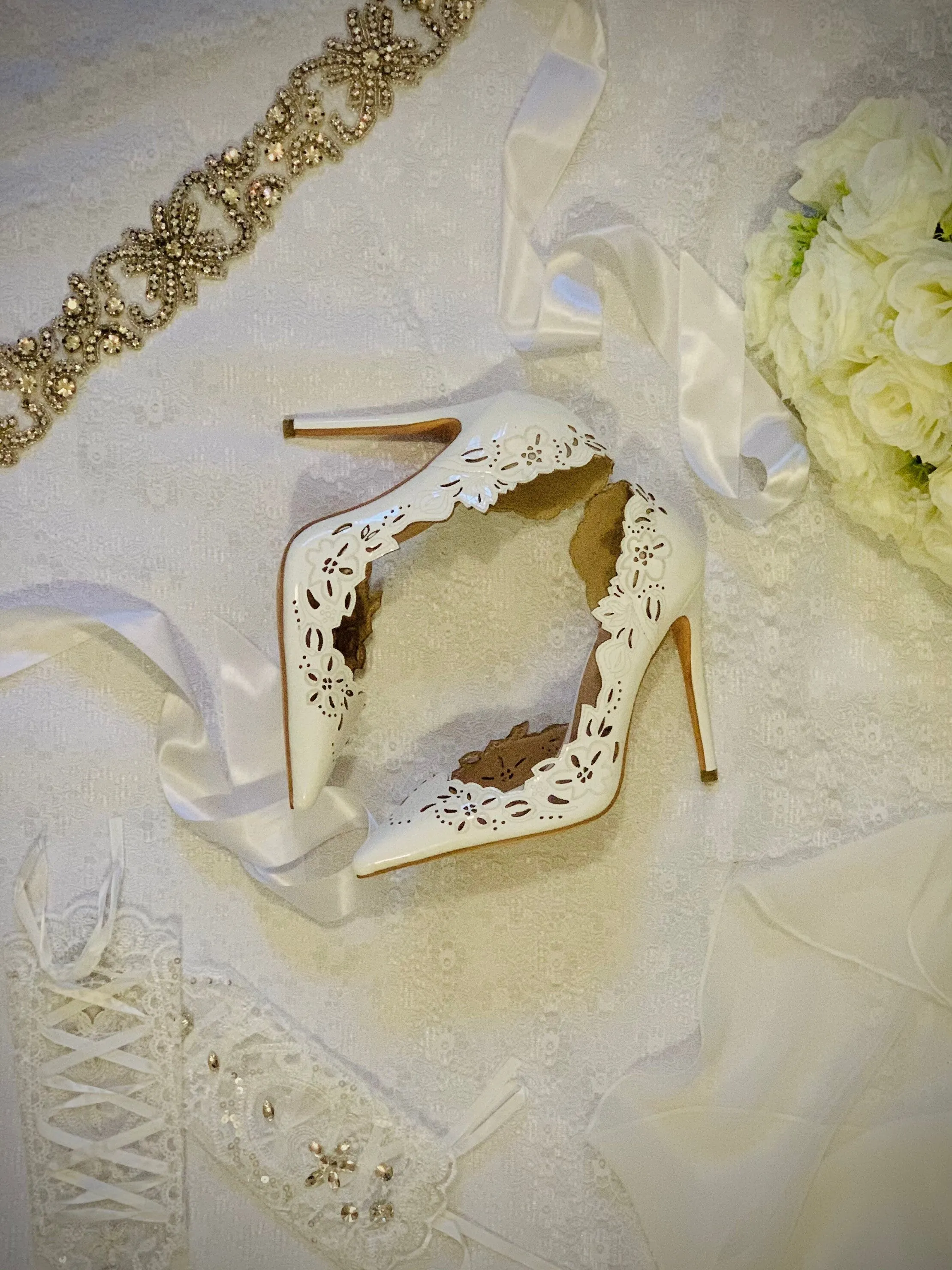 Floral d'Orsay Bridal Shoes