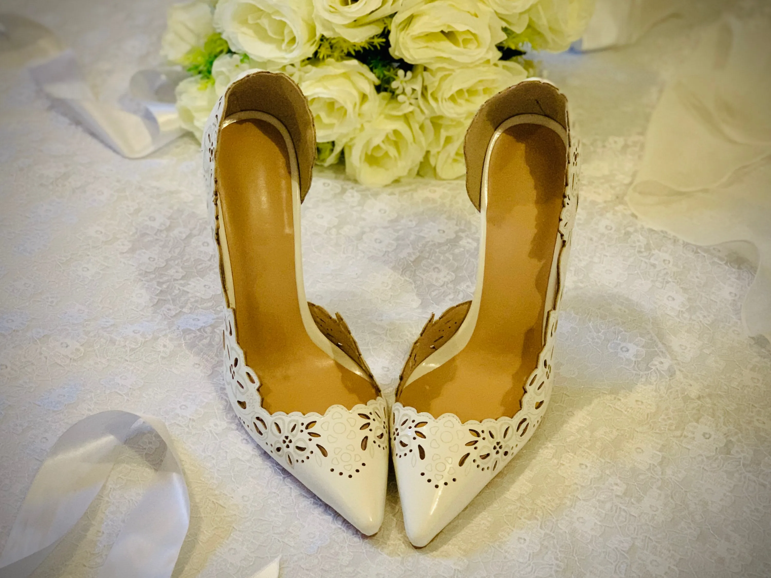 Floral d'Orsay Bridal Shoes
