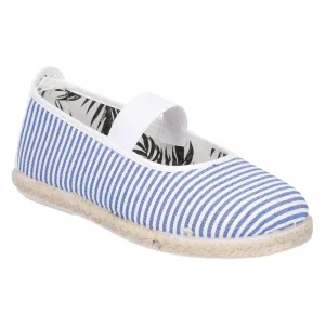 Flossy Ninez Infants Ballerina Shoes – Stripe Canvas, Elastic Fitting, Scented Sole, Jute Rope Wrap, Comfortable Summer Style for Kids