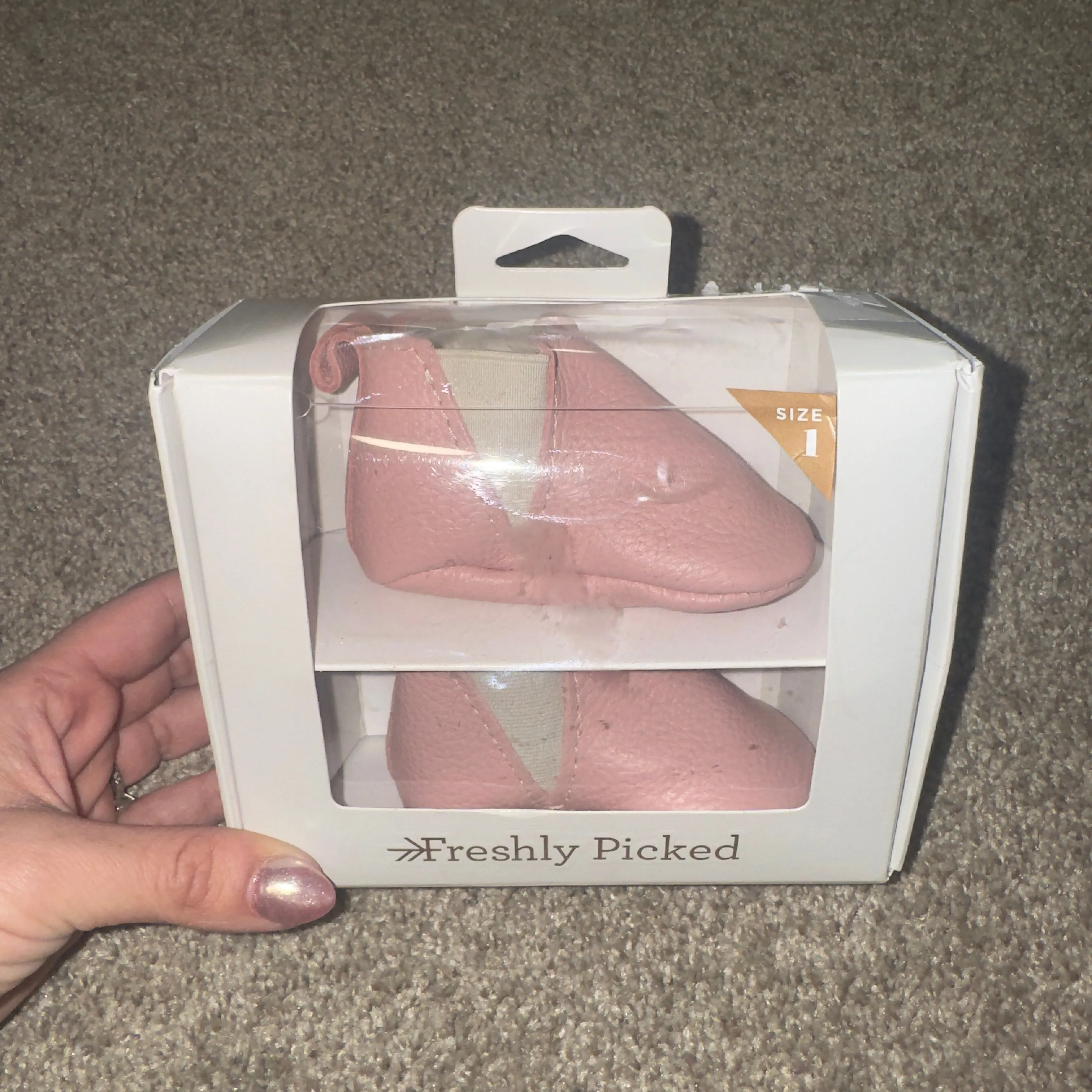 Freshly picked leather moccasins brand new size one 6 months , Shoes 1 (Baby: 0-12 mth)