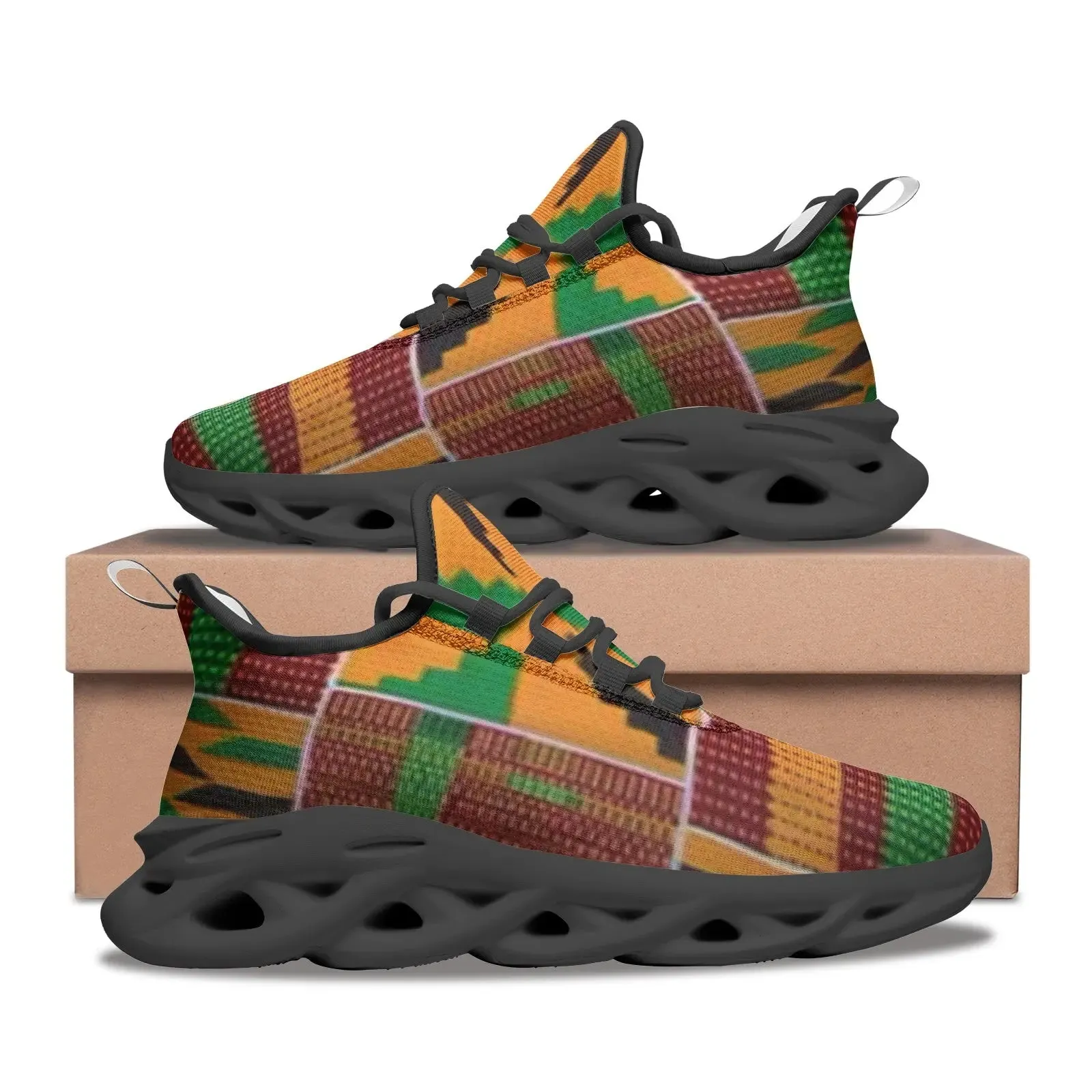 FZ African Print Unisex Bounce Mesh Knit Sneakers