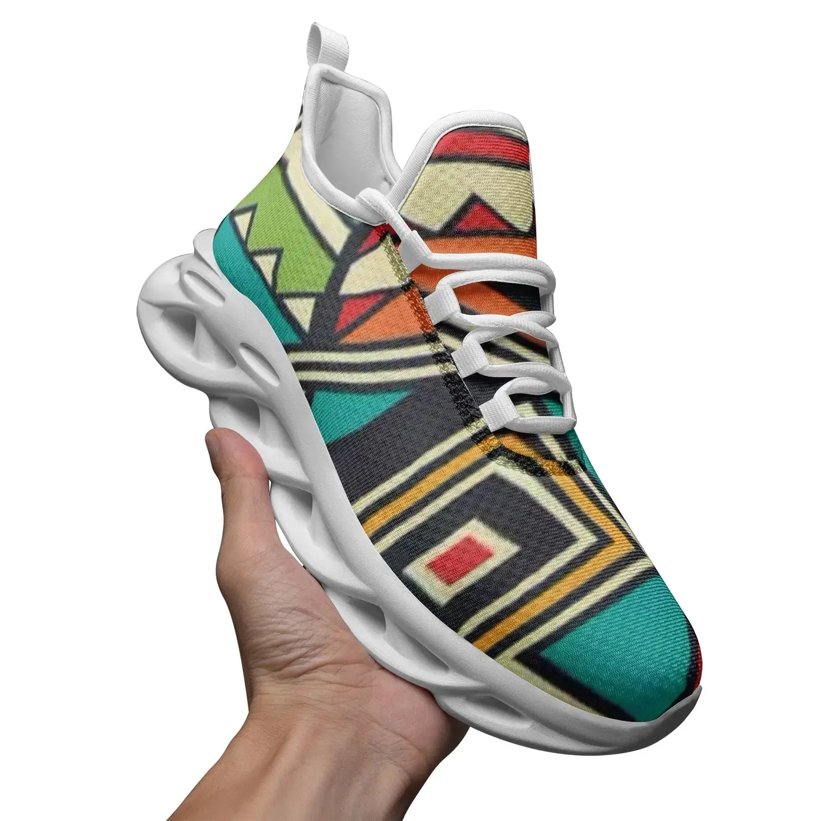 FZ African Print Unisex Bounce Mesh Knit Sneakers