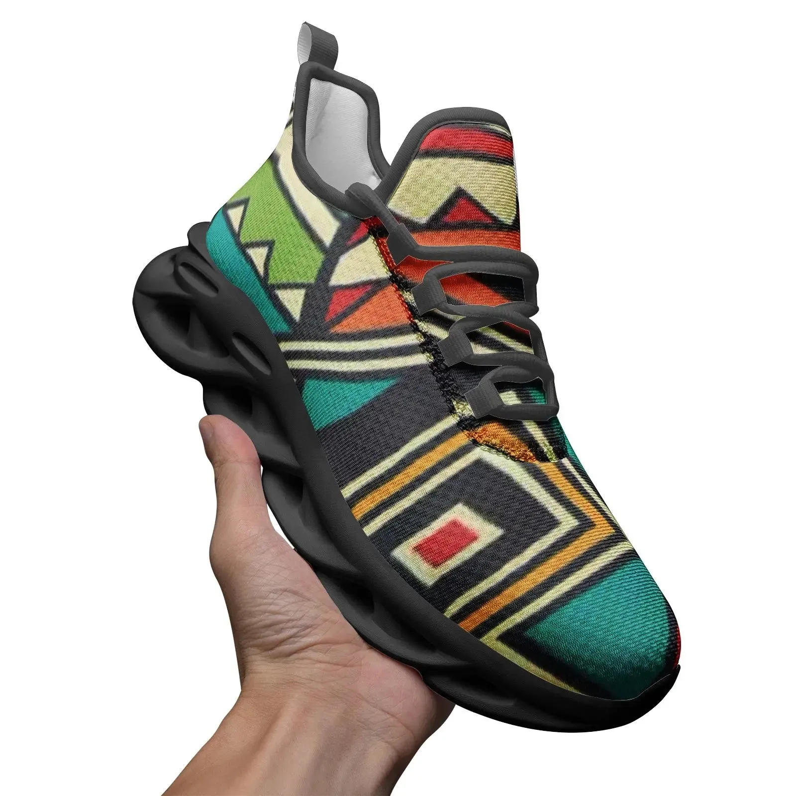 FZ African Print Unisex Bounce Mesh Knit Sneakers