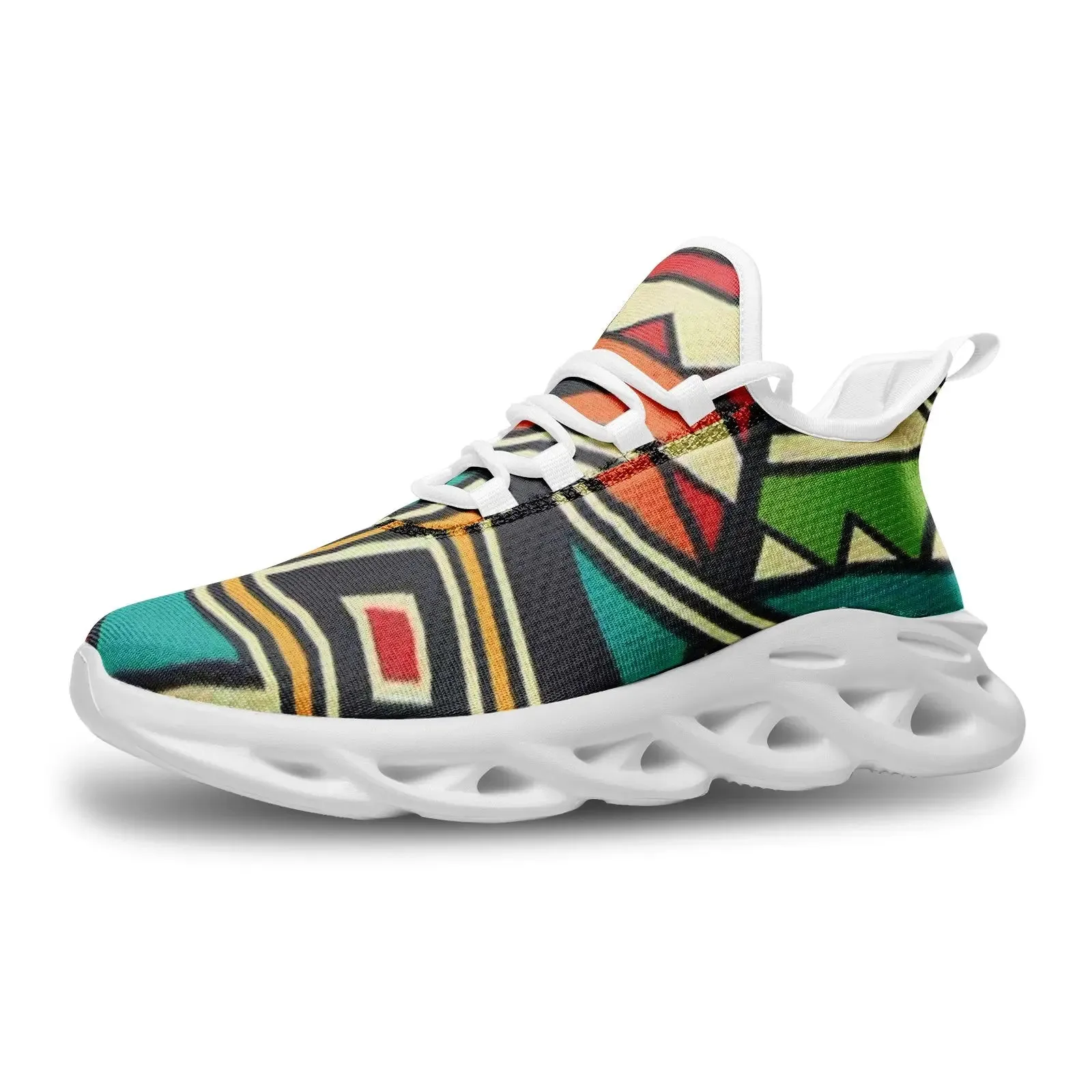 FZ African Print Unisex Bounce Mesh Knit Sneakers
