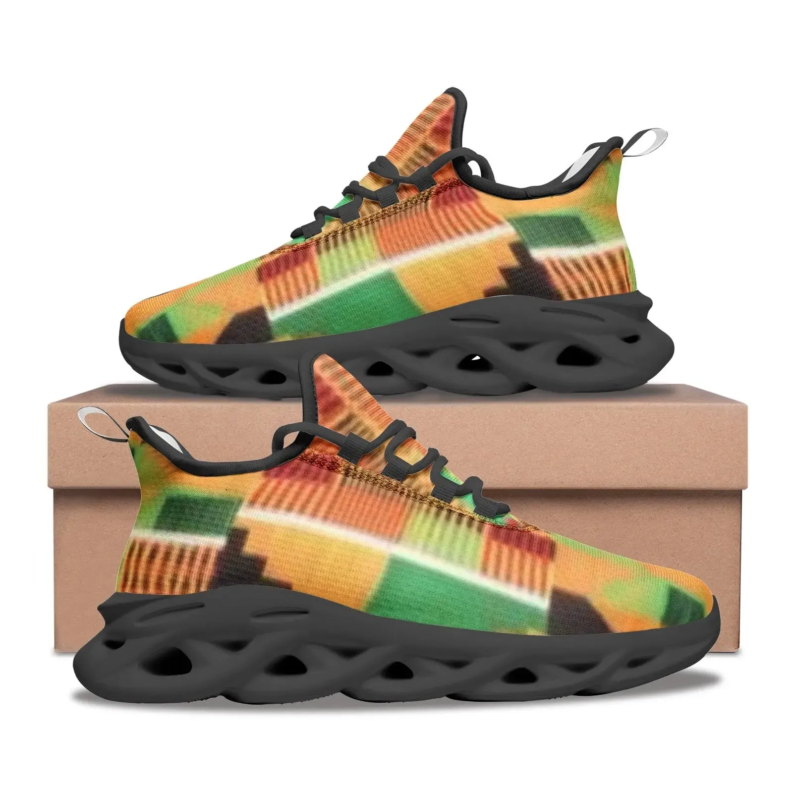 FZ African Print Unisex Bounce Mesh Knit Sneakers