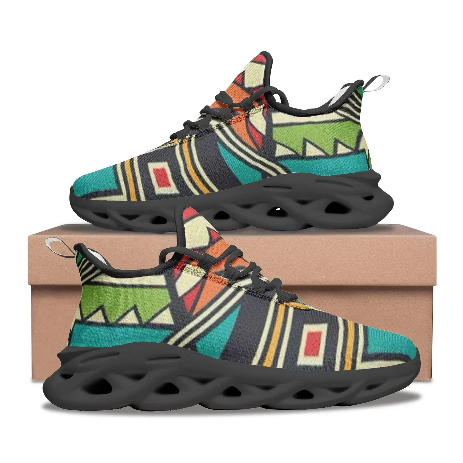 FZ African Print Unisex Bounce Mesh Knit Sneakers