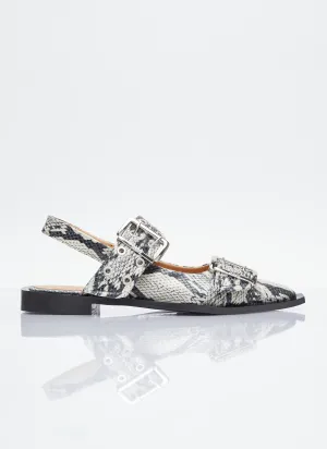 GANNI Chunky Buckle Ballerina Flats