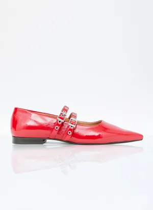 GANNI Eyelets Ballerina Flats