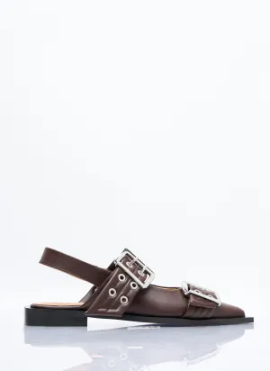 GANNI Feminine Buckle Ballerina Flats