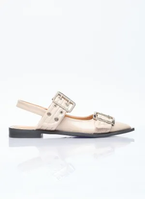 GANNI Feminine Buckle Ballerina Flats