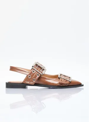 GANNI Feminine Buckle Ballerina Flats
