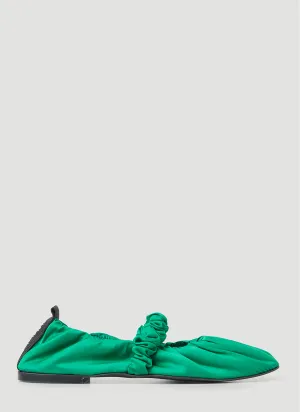 GANNI Soft Square Toe Scrunchie Ballerina Flats