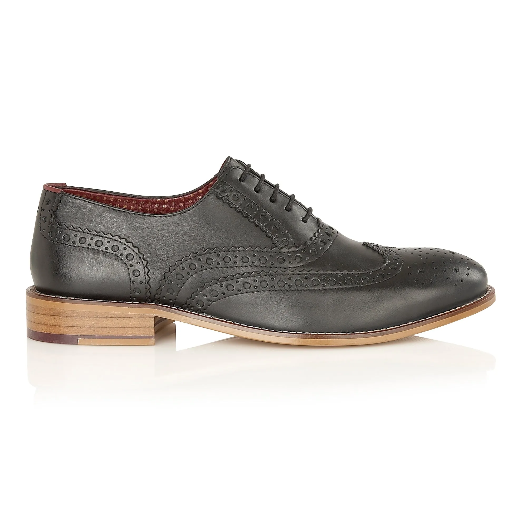 Gatsby Brogue Black - Wide Fit