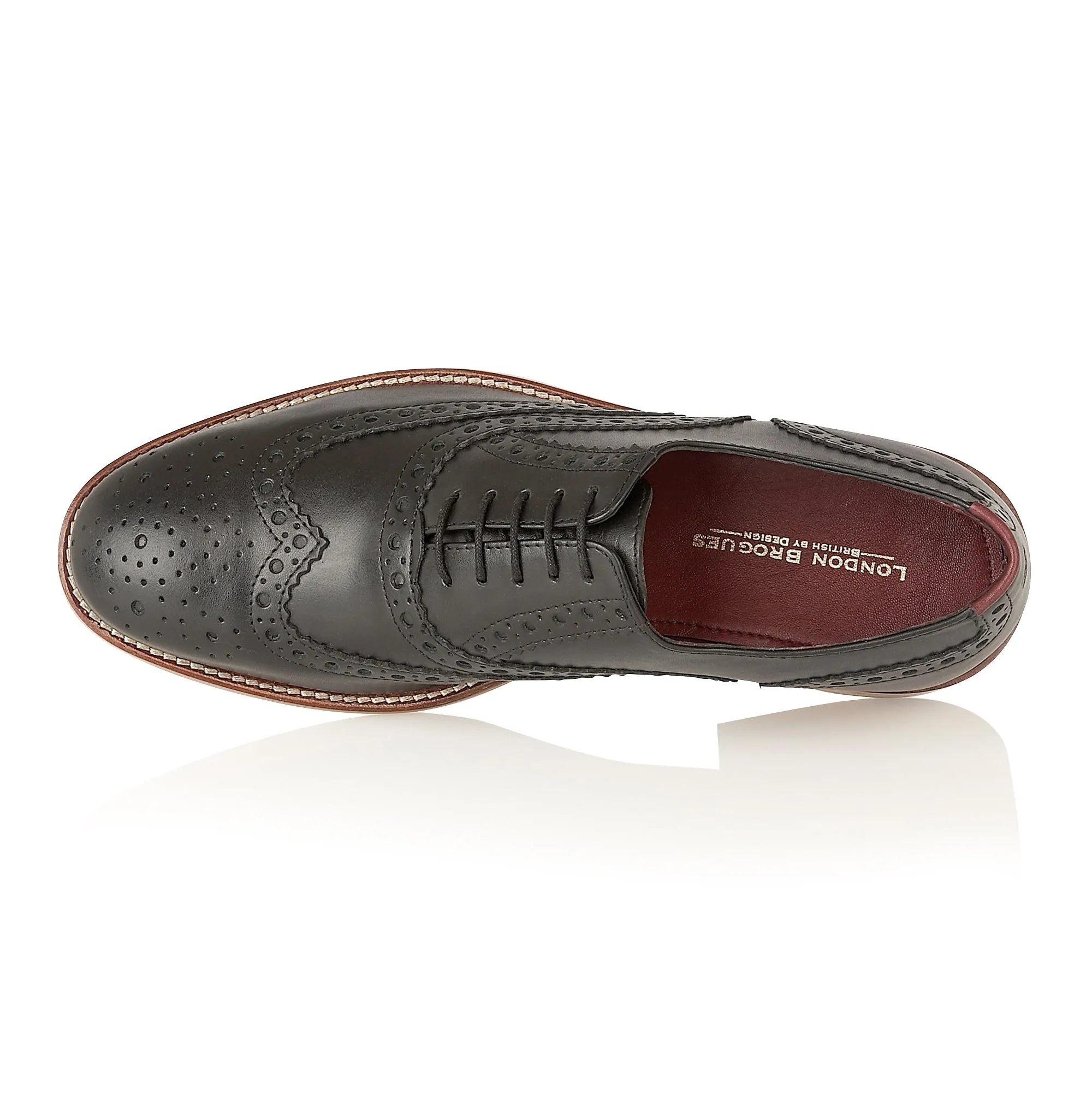 Gatsby Brogue Black - Wide Fit