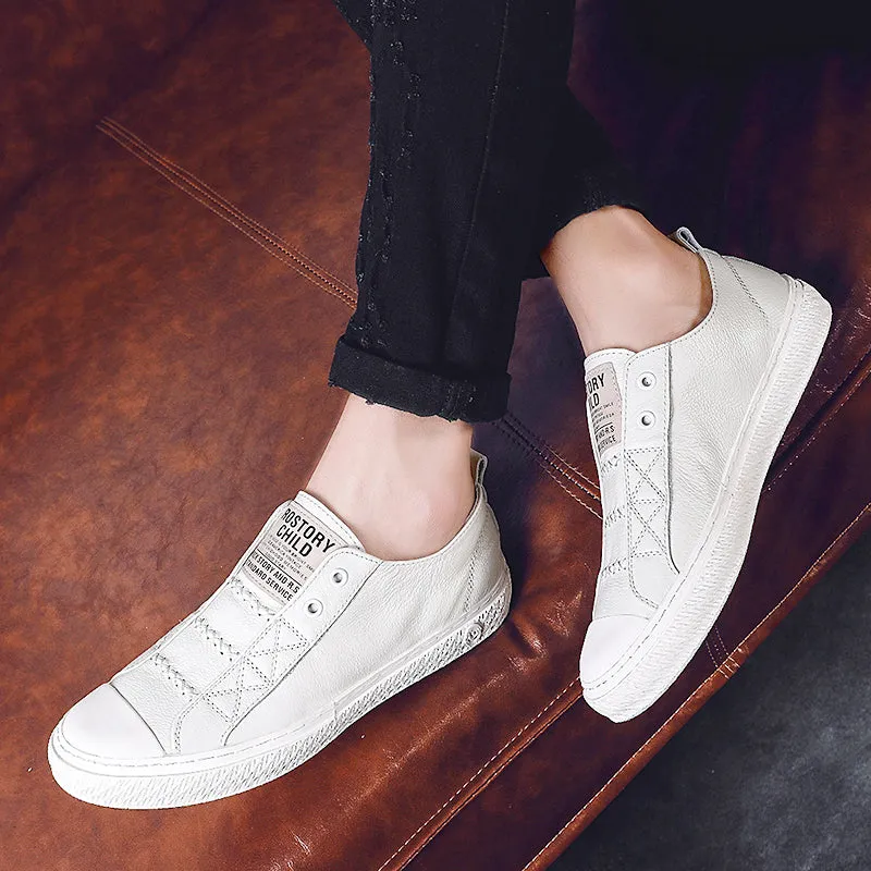 Genuine Leather Mens Shoes Daily Skateboard Sneakers Men Breathable Summer Shoes Man Luxury Loafers Light Hollow Casual Flats