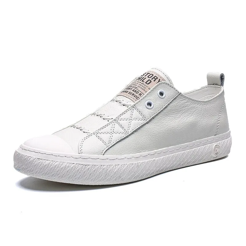 Genuine Leather Mens Shoes Daily Skateboard Sneakers Men Breathable Summer Shoes Man Luxury Loafers Light Hollow Casual Flats