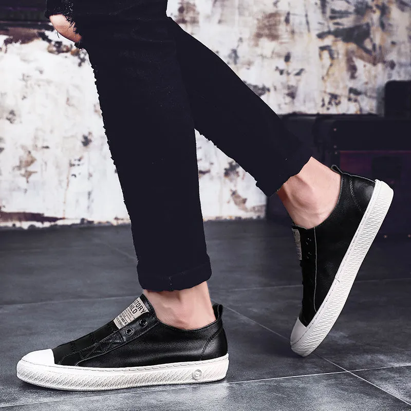 Genuine Leather Mens Shoes Daily Skateboard Sneakers Men Breathable Summer Shoes Man Luxury Loafers Light Hollow Casual Flats