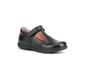 Geox Naimara Girls T-Bar Black School Shoe