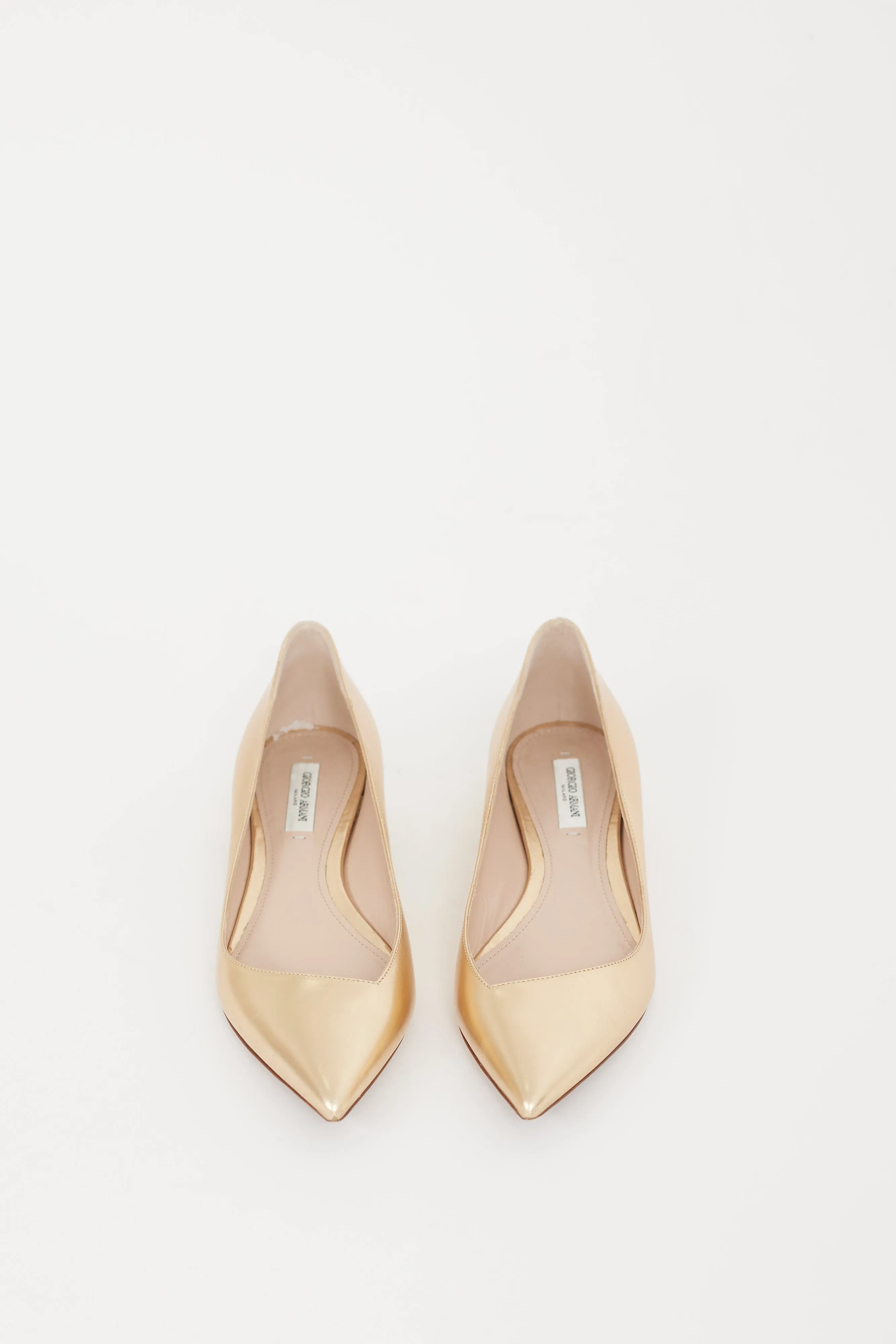 Gold Leather Flat