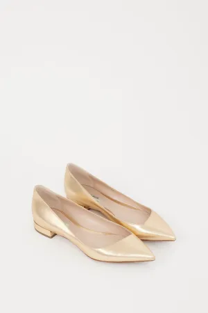 Gold Leather Flat