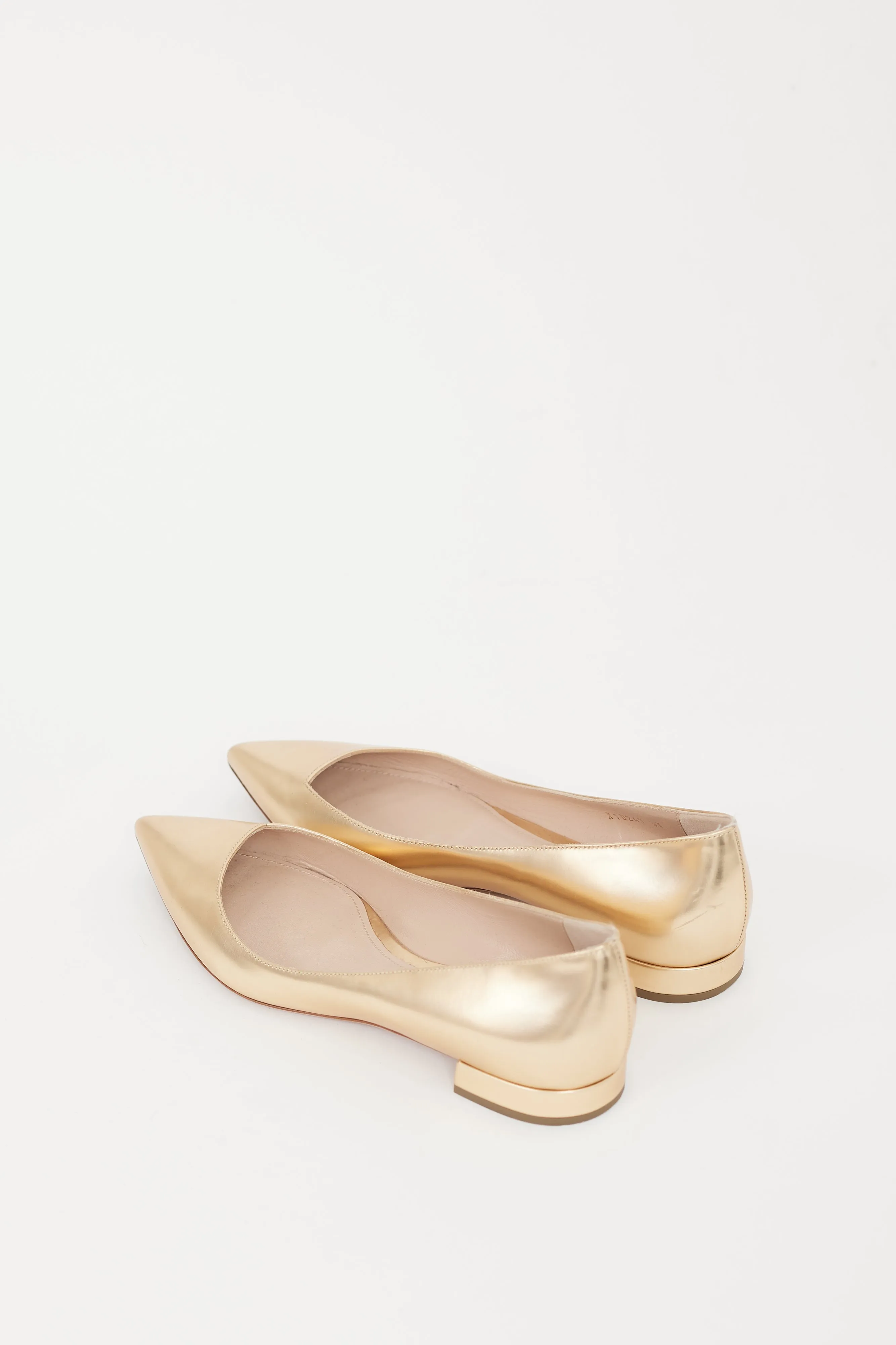 Gold Leather Flat