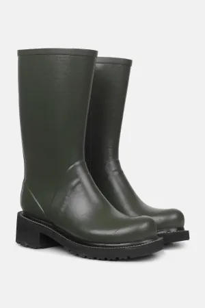 Halbhohe Gummistiefel Mit Reißverschluss - Army