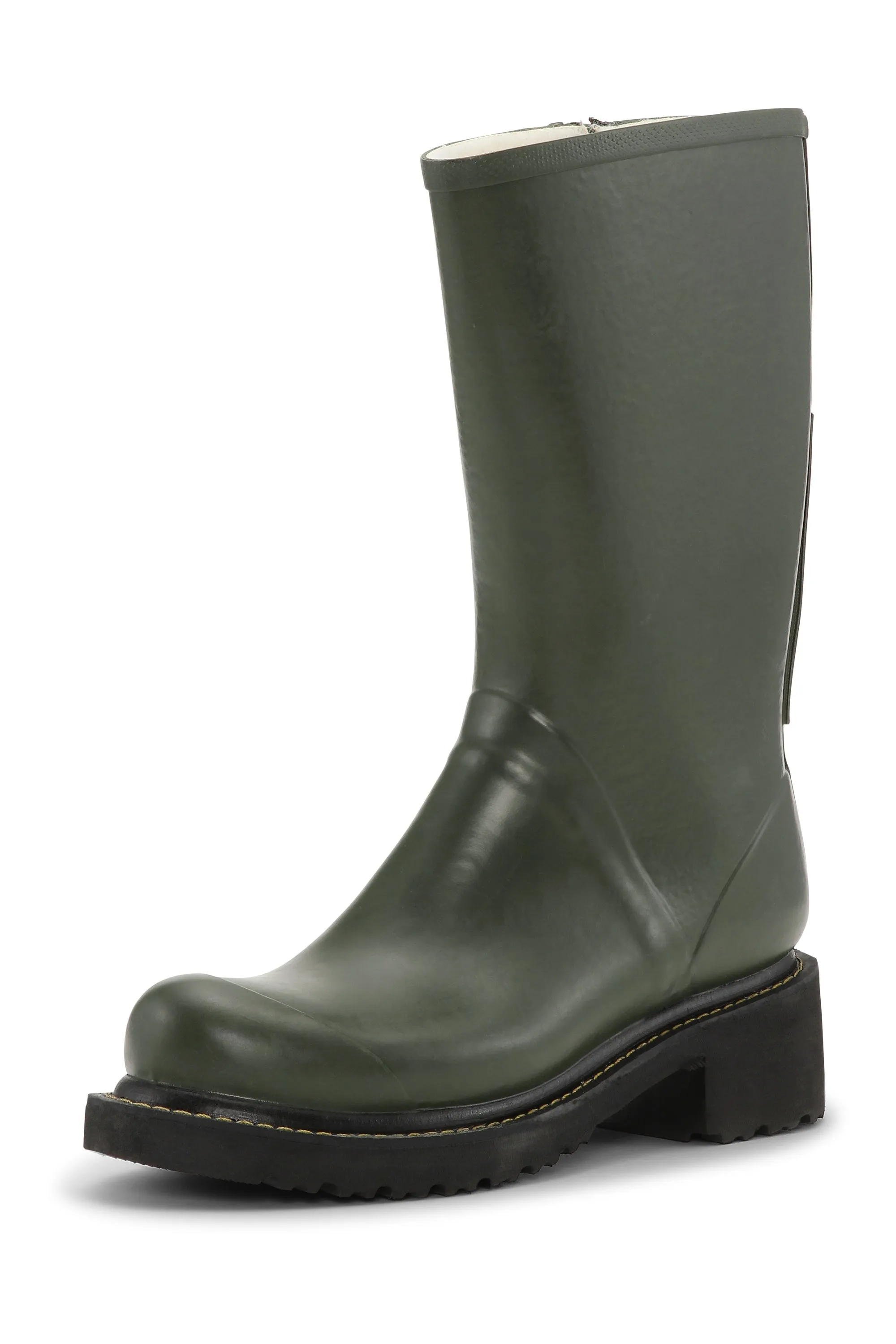 Halbhohe Gummistiefel Mit Reißverschluss - Army