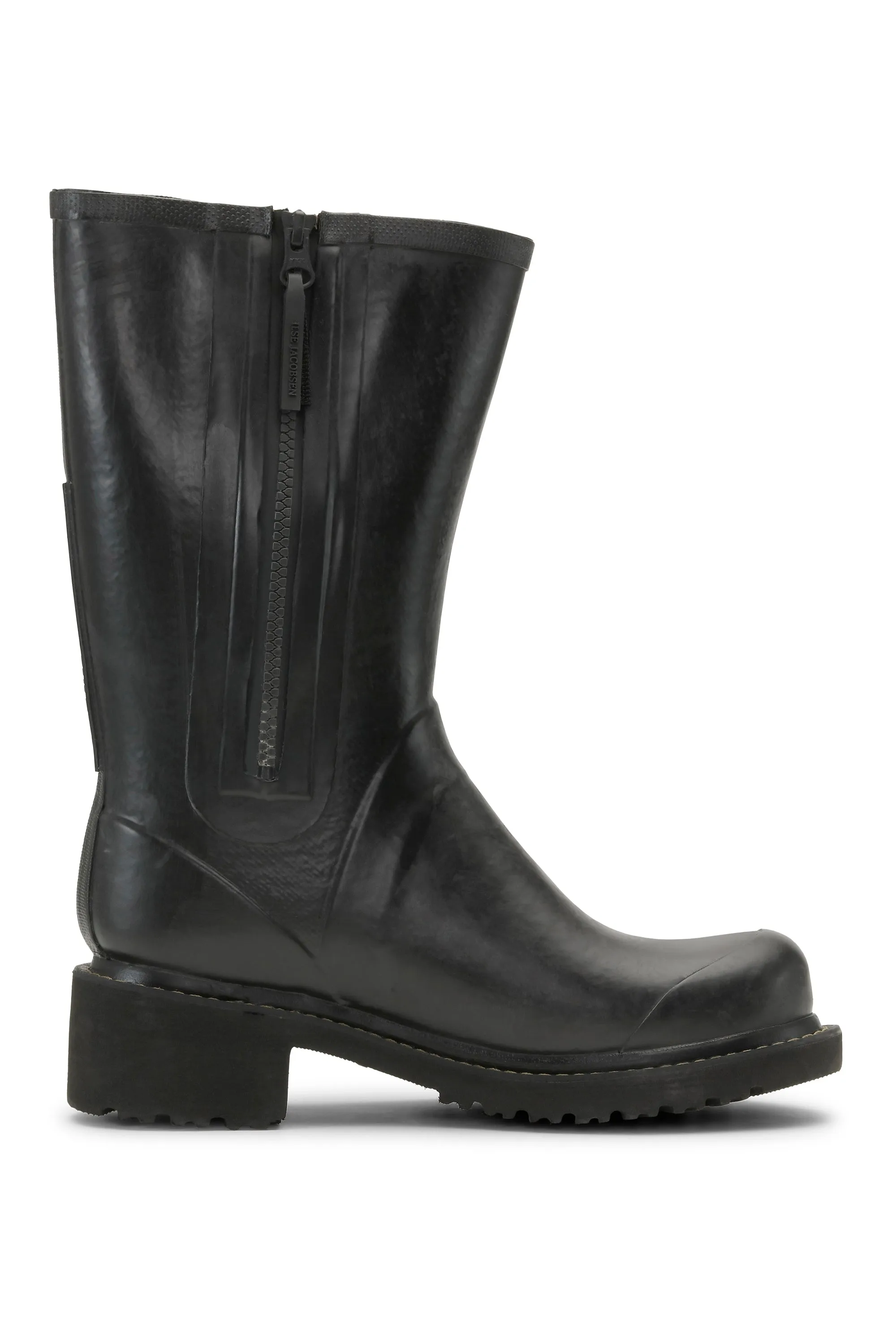 Halbhohe Gummistiefel Mit Reißverschluss - Black