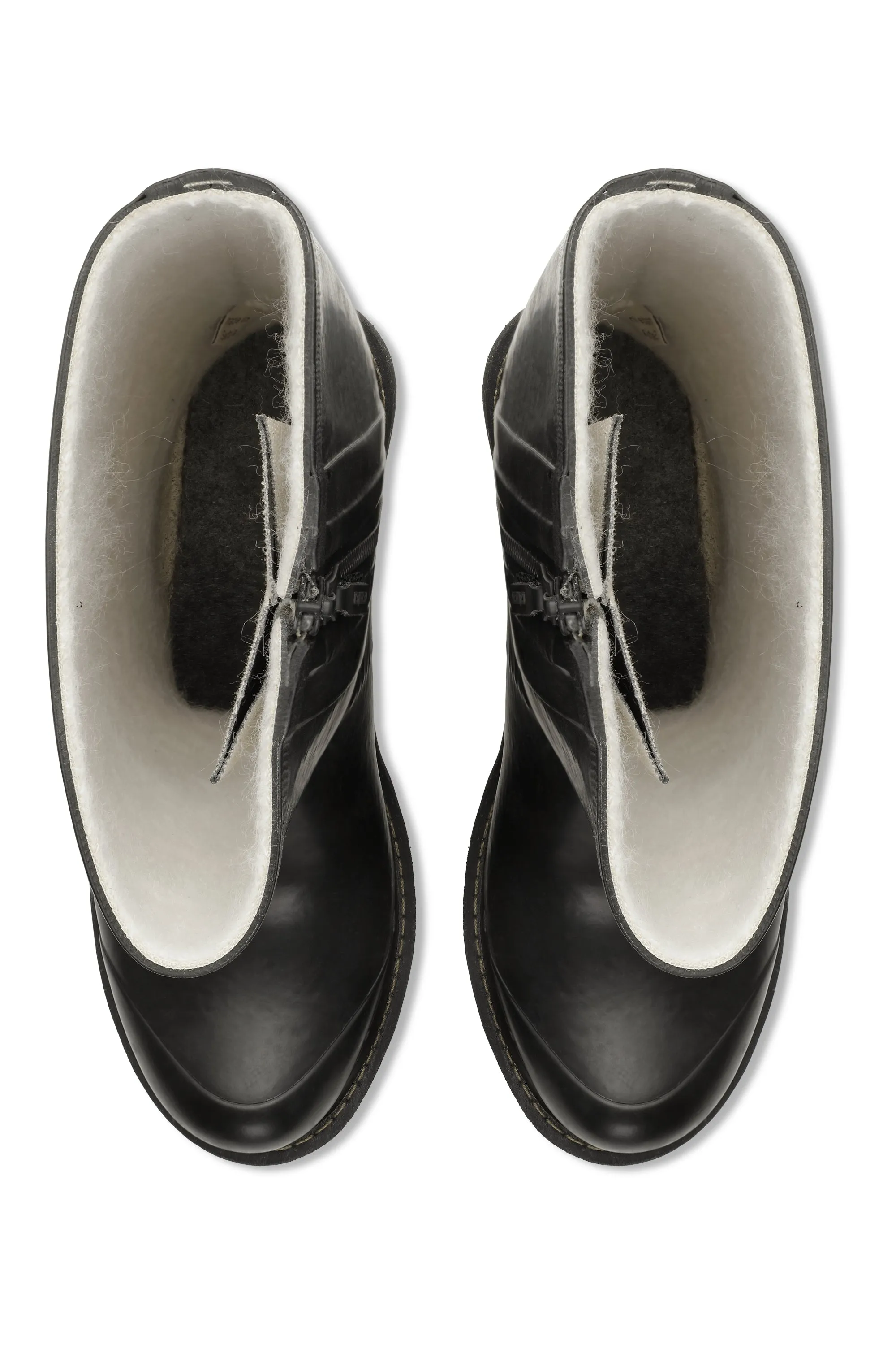 Halbhohe Gummistiefel Mit Reißverschluss - Black