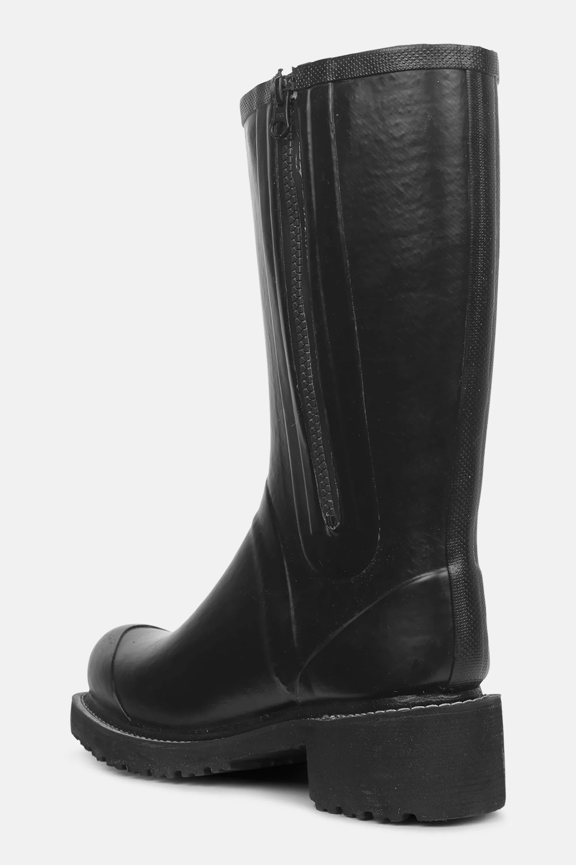 Halbhohe Gummistiefel Mit Reißverschluss - Black