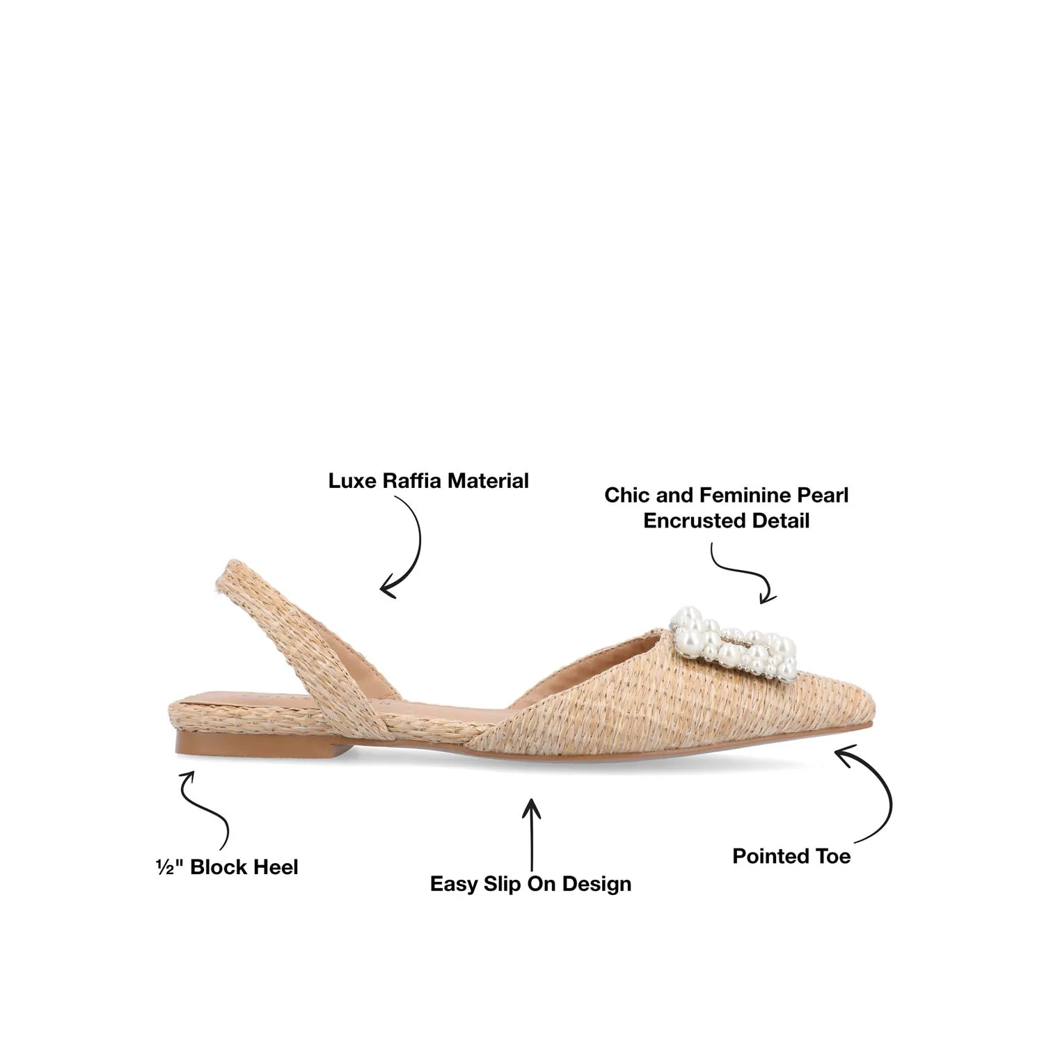 HANNAE SLINGBACK FLATS IN WIDE